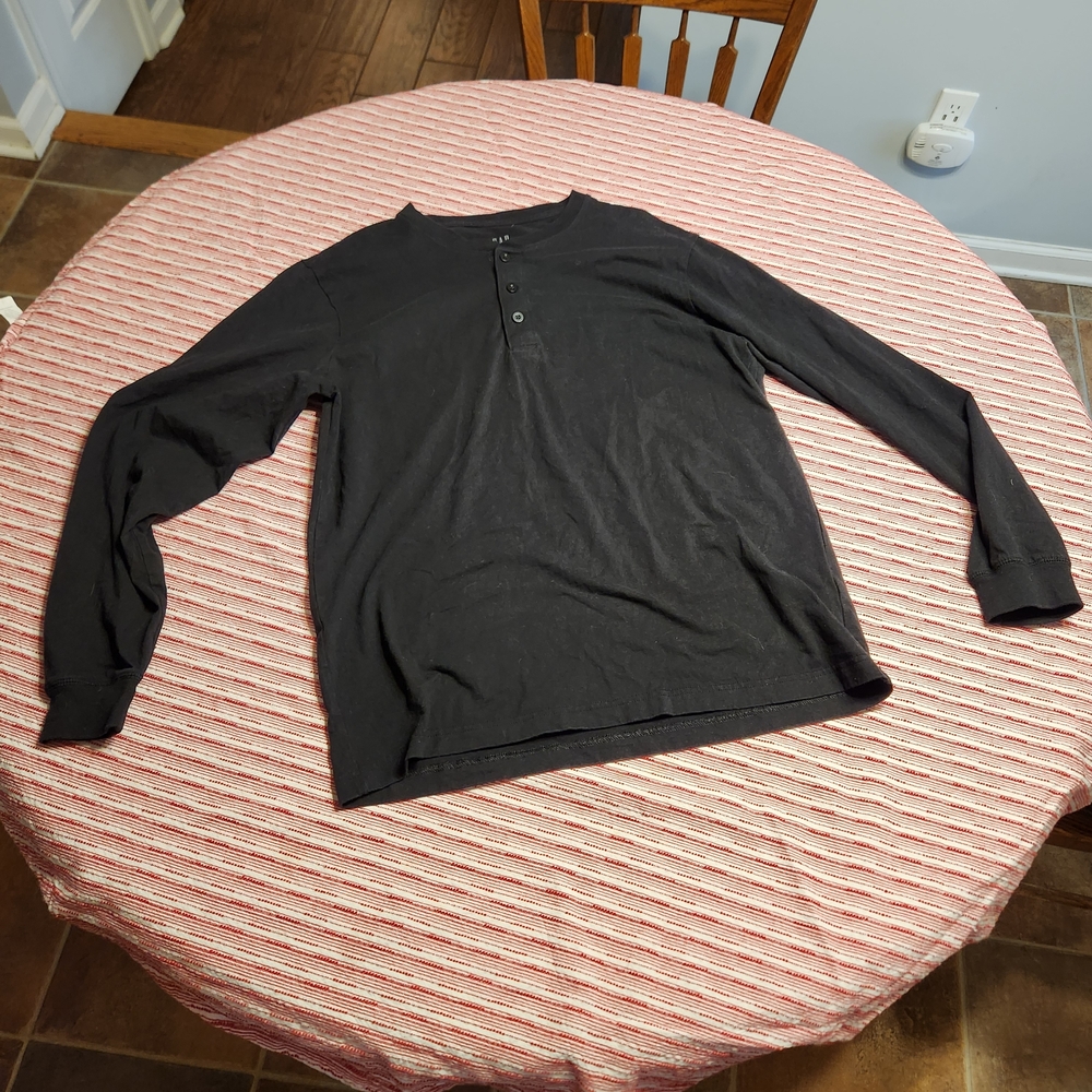 GAP Men's Charcoal Long Sleeve Henley